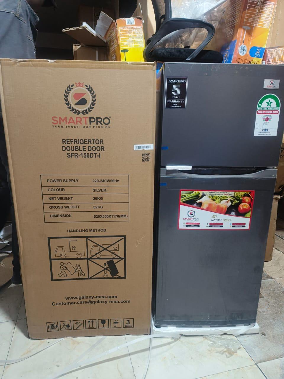 Smart pro SFR-175-DT-I Double Door Refrigerator 138L Silver
